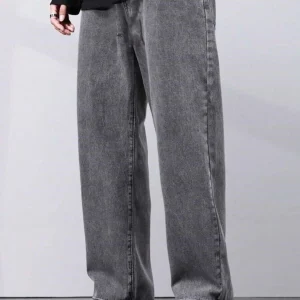 Denim Langford men's loose fit mid rise grey jeans with comfortable denim fabric for casual and everyday wear