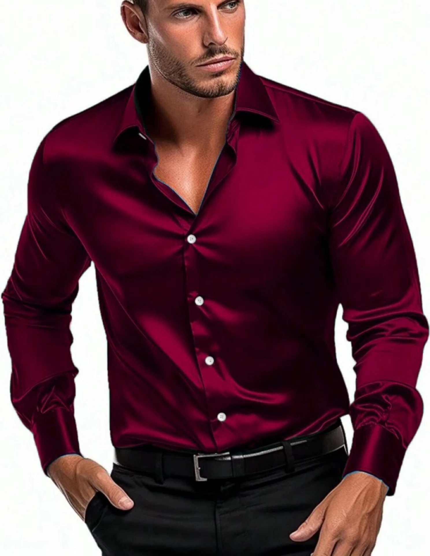 METRONAUT men regular fit solid spread collar formal shirt with premium fabric for office, business, and formal occasions