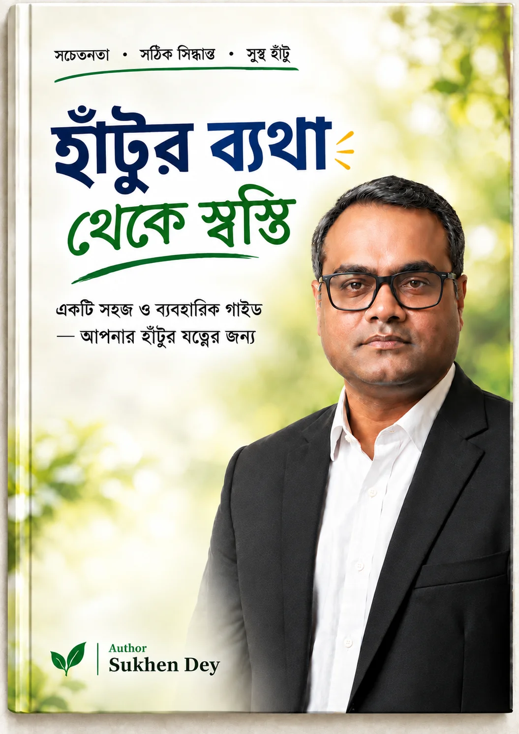 হাঁটুর ব্যথা থেকে স্বস্তি বাংলা স্বাস্থ্য সচেতনতা ইবুকের কভার, লেখক Sukhen Dey