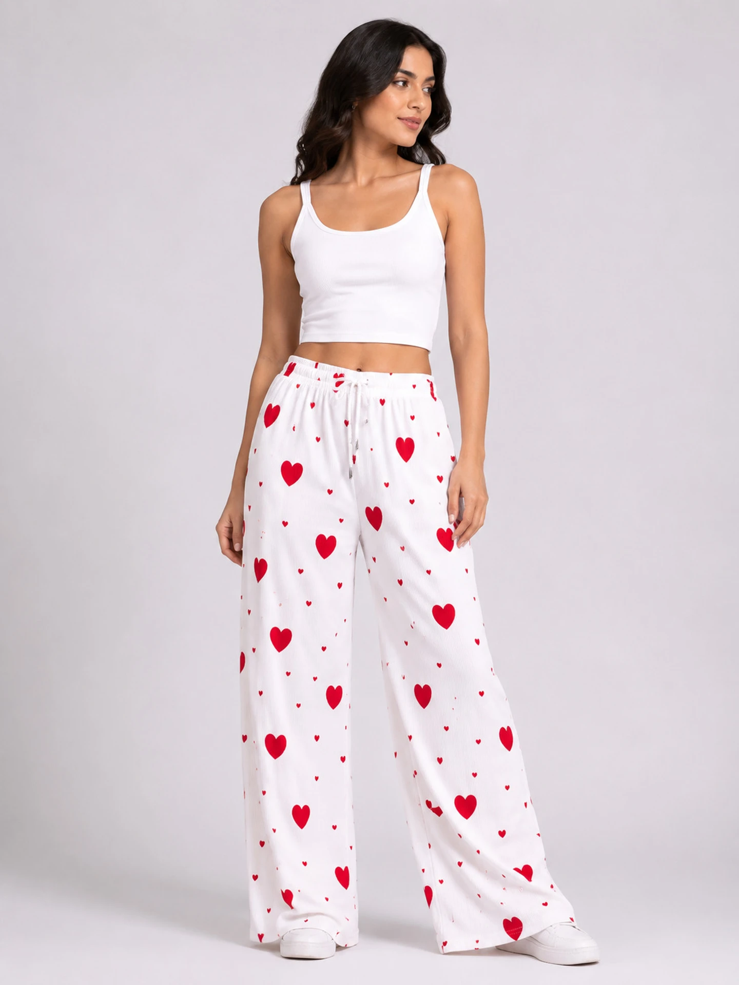 litara women loose fit white cotton blend trousers with soft breathable fabric for casual, office, and everyday wear